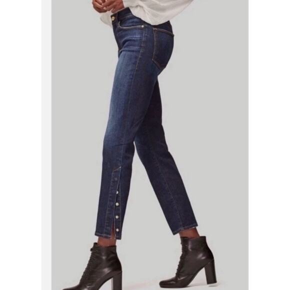 Frame Denim Jeans Meribel Straight Leg High Rise Snap Leg 27 Capsule Everyday - Picture 1 of 10